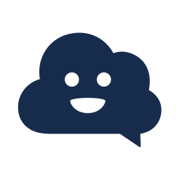 Navy SkyPesos cloud icon with a transparent background